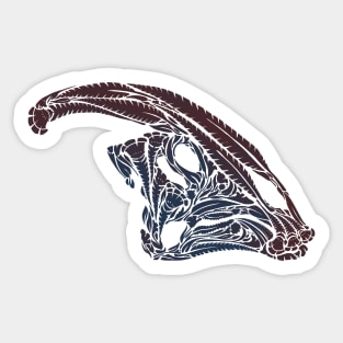 Floral Dinosaur Design - Parasaurolophus Sticker